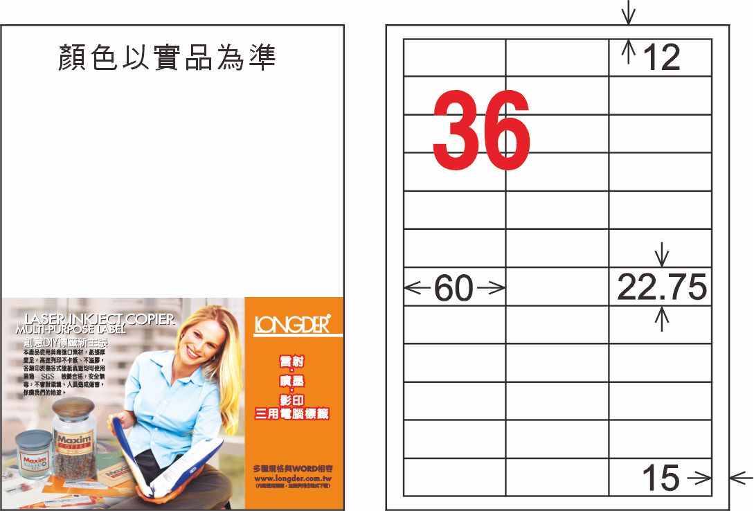 龍德 LD-874-T-C A4透明護貝膜標籤(不可列印) / 包