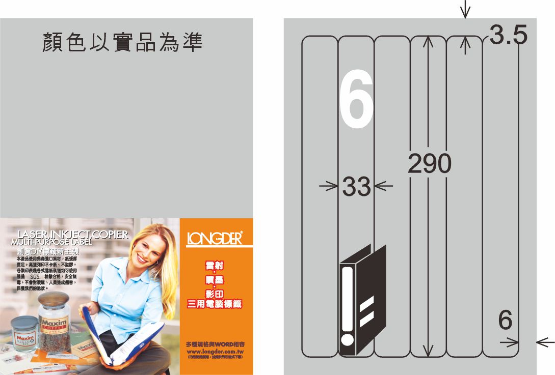 龍德 LD-880-S-C A4雷射影印標籤 銀色 / 包