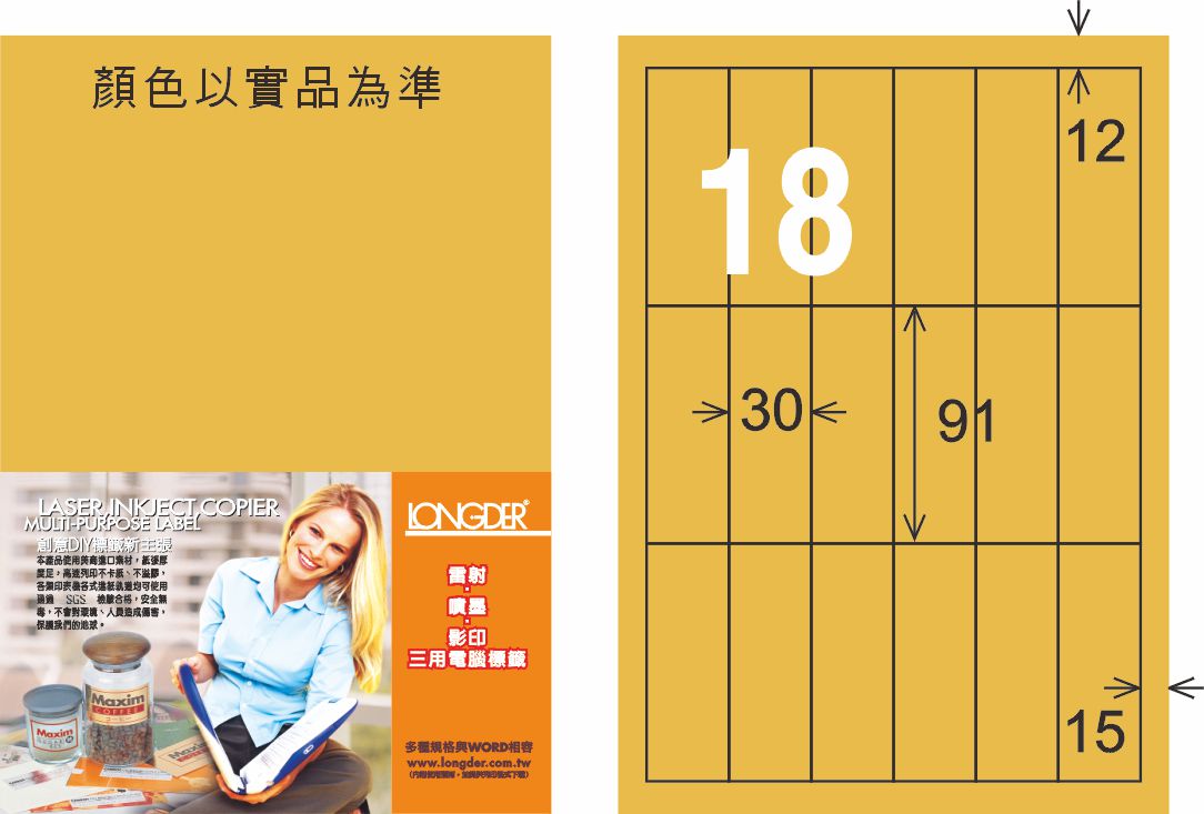 龍德 LD-879-M-C A4雷射影印標籤 金色 / 包