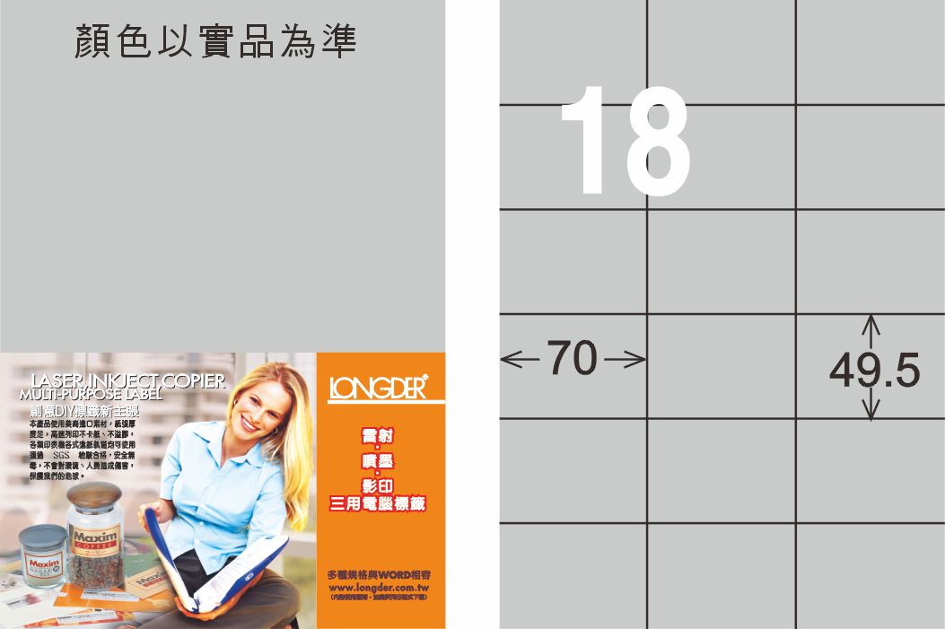 龍德 LD-875-S-C A4雷射影印標籤 銀色 / 包