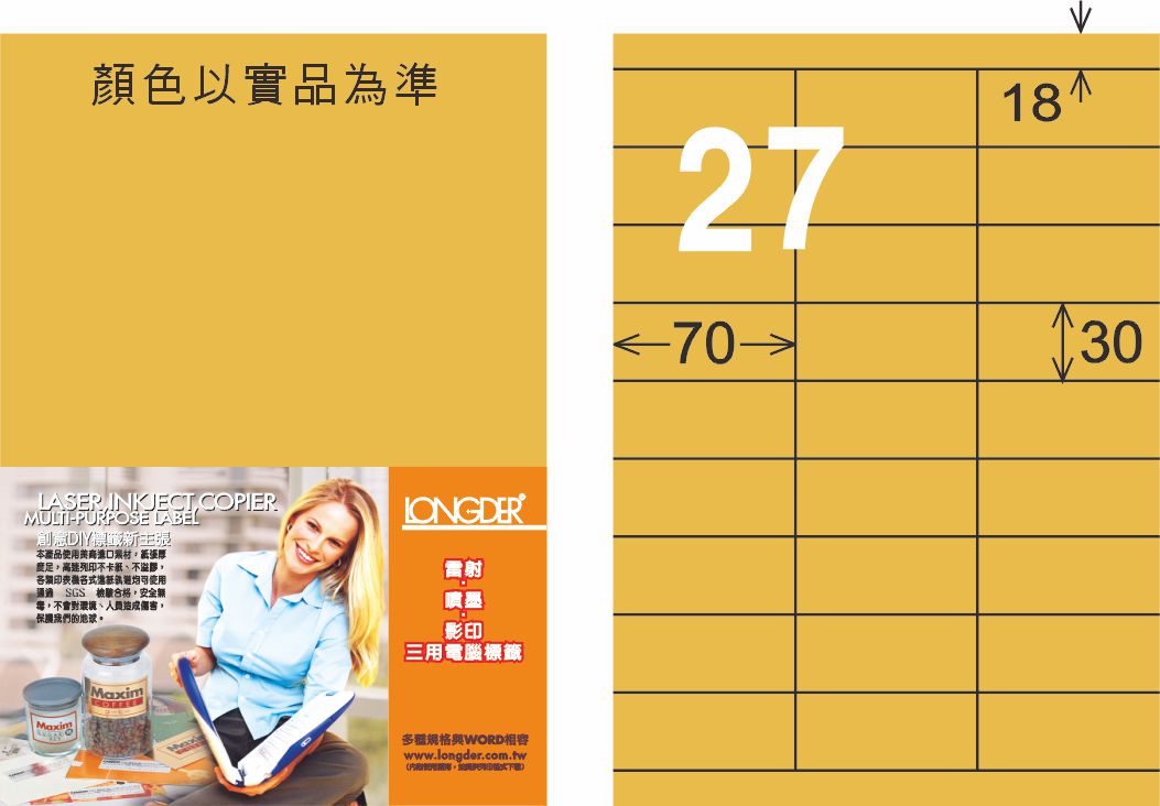 龍德 LD-876-M-C A4雷射影印標籤 金色 / 包