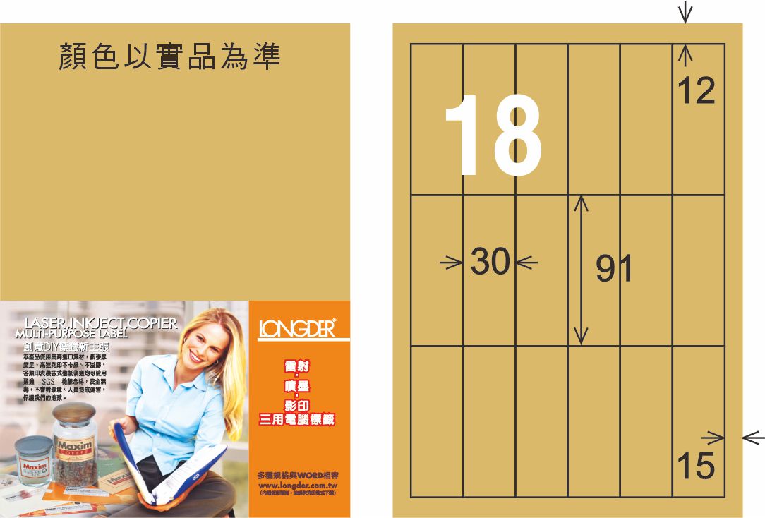 龍德 LD-879-C-C A4三用電腦標籤 牛皮紙 / 包