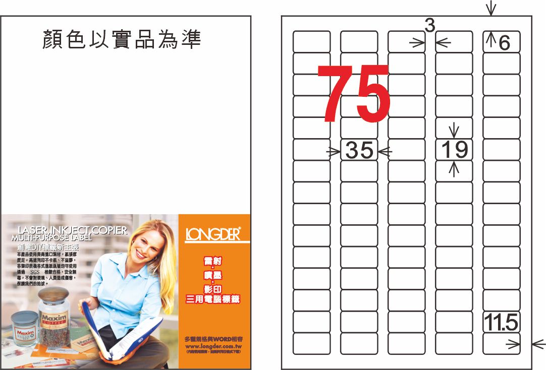 龍德 LD-882-TI-C A4透明三用標籤(可列印) / 包