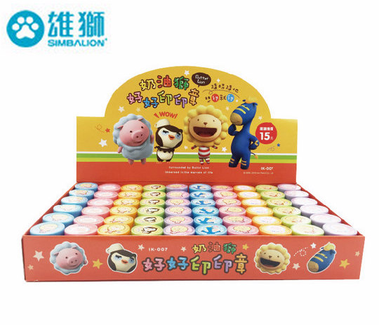 奶油獅好好印圓形印章 IK-007 盒