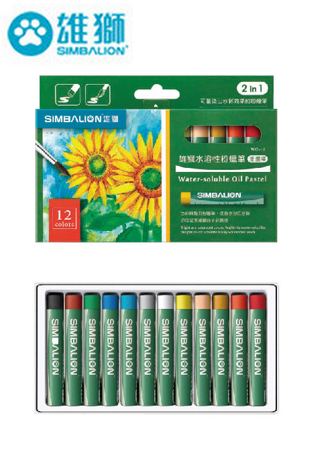 雄獅水溶性粉蠟筆12色 WO-12