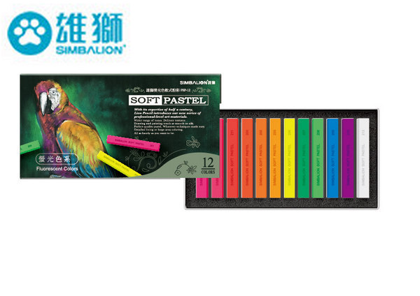 雄獅螢光軟式粉彩12色 FSP-12