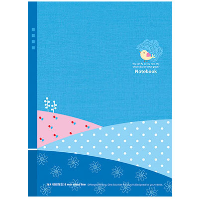 美加美 AF1076 16K平裝筆記小鳥-丘陵藍 10本 /包