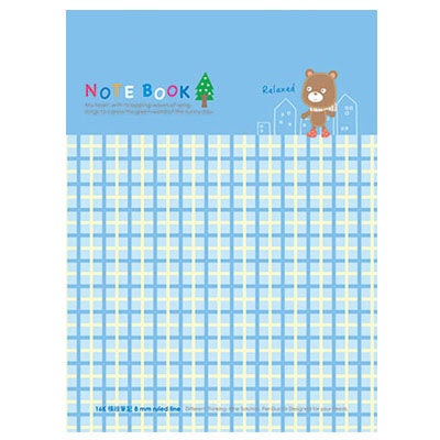 美加美 AF1081 16K平裝筆記小熊-格紋藍 10本 /包