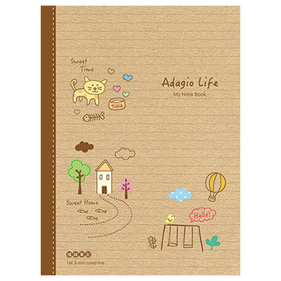 美加美 AF1082 16K平裝筆記-牛皮貓 10本 /包