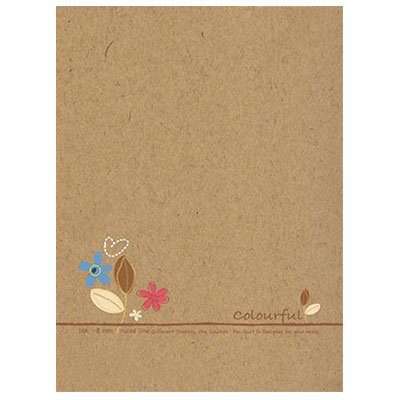 美加美 AO1012 牛皮筆記16K橫線加厚-花 5本/包