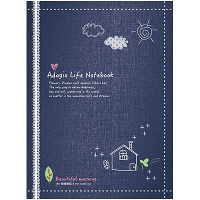 美加美 AF1079 16K平裝筆記緩慢生活-牛仔 10本 /包