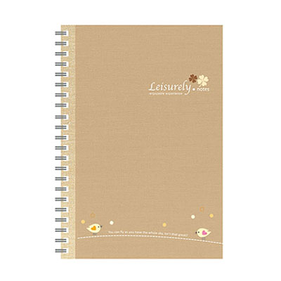 美加美 AO3017 50K悠閒生活膠圈筆記-卡其 3本 /包