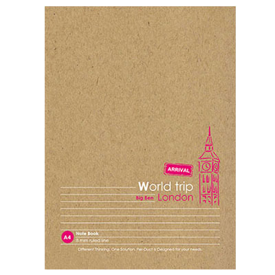 美加美 AD1612 牛皮筆記A4橫線-倫敦 6本/包