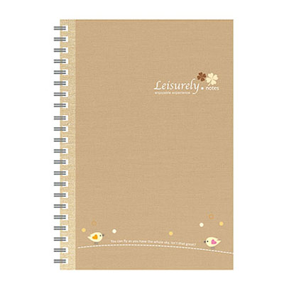 美加美 AO3014 25K悠閒生活膠圈筆記-卡其 3本 /包