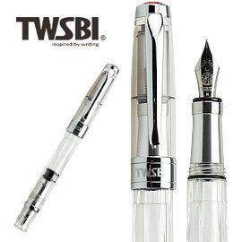 臺灣 TWSBI 三文堂 鑽石 580AL 陽極透明桿活塞上墨鋼筆 / 支