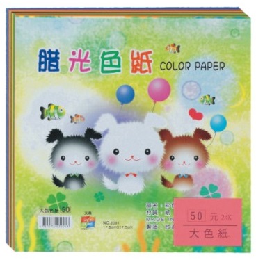 【天燕】台灣製 臘光色紙  110張 /只  5只/包 (NO.5001)(圖案隨機出貨)