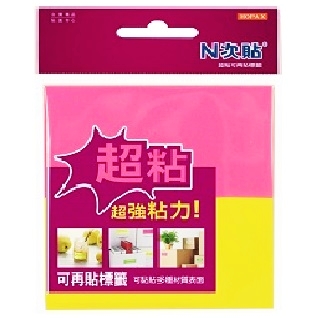 N次貼 62785 超粘可再貼標籤  螢光黃+粉紅  60張/2本