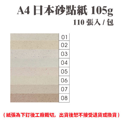 A4 日本砂點紙 105磅 (110張) /包 ( 此為訂製品，出貨後無法退換貨 )