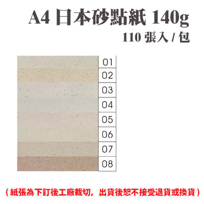 A4 日本砂點紙 140磅 (110張) /包 ( 此為訂製品，出貨後無法退換貨 )