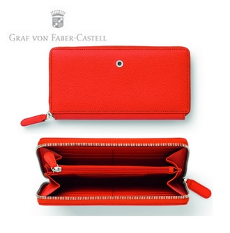 【Graf Von Faber-Castell】伯爵經典-壓紋女用長夾 紅柿子 V118924  /個