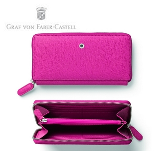 【Graf Von Faber-Castell】伯爵經典-壓紋女用長夾 螢光粉 V118929  /個