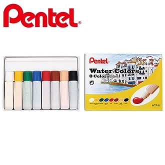 {振昌文具}【Pentel飛龍】HTP-8 軟管不透明水彩  8色/盒