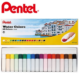 {振昌文具}【Pentel飛龍】HTP-18 軟管不透明水彩  18色/盒