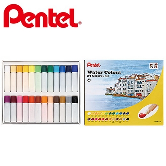 {振昌文具}【Pentel飛龍】HTP-24 軟管不透明水彩  24色/盒