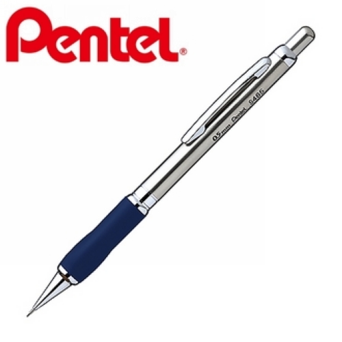 {振昌文具}【Pentel飛龍】SS465 Sterling不鏽鋼自動鉛筆(銀)-伸縮筆頭系列 0.5mm / 支