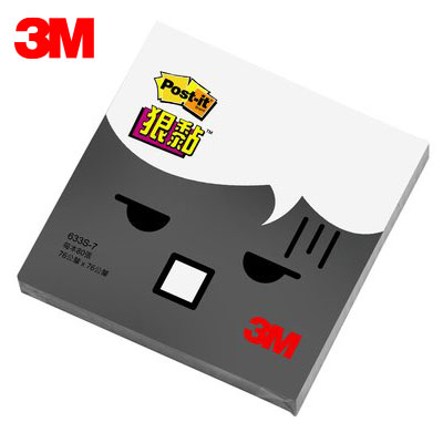 {振昌文具}3M 利貼狠黏便條紙 633S-7 黑色 / 本