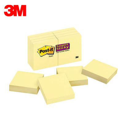 {振昌文具}{缺貨中請先來電洽詢}3M 利貼狠黏便條紙紙磚 255S-8PK-1 黃色 8本 / 包
