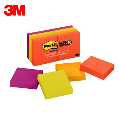 {振昌文具{缺貨中請先來電洽詢}}3M 利貼狠黏便條紙紙磚 255S-8PK-3 四色 8本 / 包