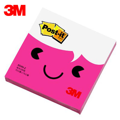 {振昌文具}3M 利貼可再貼便條紙 654N-2 螢光桃紅 / 本