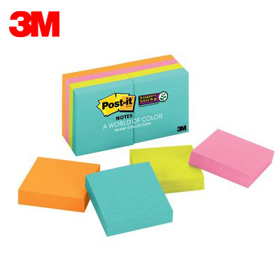 {振昌文具}缺貨中 3M 利貼狠黏便條紙紙磚 255S-8PK-4 四色 8本 / 包