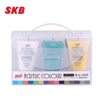 SKB AC-30#6c 壓克力顏料(25ml) 6色入(紅藍黑黃綠白) /盒