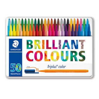 【施德樓】MS323M50 Triplus三角舒寫彩繪筆50支入鐵盒裝 / 盒