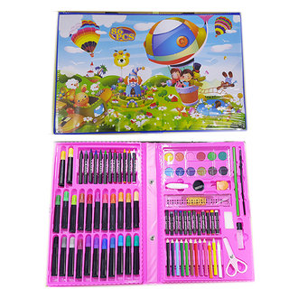 {振昌文具} 兒童節禮品首選  86件 綜合 文具組盒 美勞  用具  禮盒  彩色筆 粉蠟筆 水彩 DL-86 /盒 (外盒顏色圖案隨機出貨)