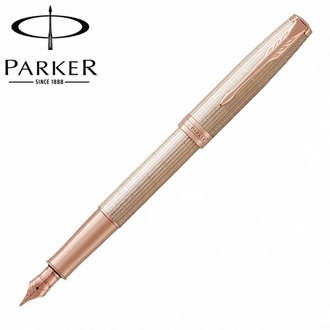 【派克 PARKER】(請先來電詢問存貨)卓爾系列 玫瑰金純銀格 鋼筆 筆尖F  P1931484 /支