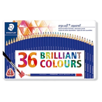 【施德樓】MS156M36 Ergosoft全美三角水彩色鉛筆-36色 鐵盒裝 / 盒