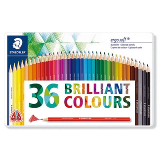 【施德樓】MS157M36 Ergosoft全美三角色鉛筆-36色 鐵盒裝 / 盒