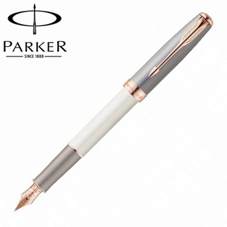 【派克 PARKER】(請先來電詢問存貨)商籟系列 白桿玫瑰金夾 鋼筆 18K 筆尖F  P1930643 /支