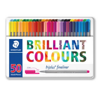 【施德樓】MS334M50 Triplus三角舒寫0.3mm細字筆 鐵盒裝 50支入 / 盒