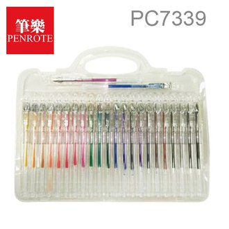 {振昌文具}【筆樂PENROTE】(請先來電詢問存貨)金屬 亮彩 PC7339 中性筆 24色 / 盒