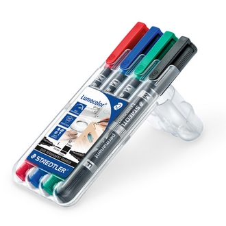 【施德樓】MS348BWP4 B斜頭+F尖雙頭油性萬用筆4支入 / 組