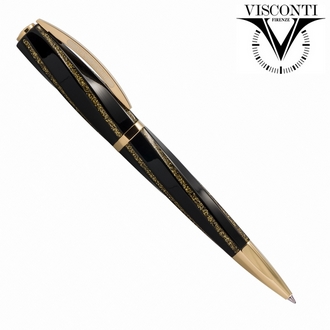 義大利 VISCONTI Divina Fashion MARBLED 黑金 KP18-24-BP 原子筆 /支