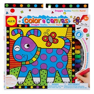 {振昌文具}【請先來電洽詢庫存】【美國ALEX】361D  兒童著色畫布-淘氣狗 /組