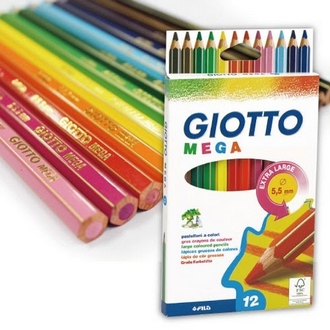 {振昌文具}【請先來電洽詢庫存】【義大利 GIOTTO】225600  MEGA 六角胖彩色鉛筆(12色) /組