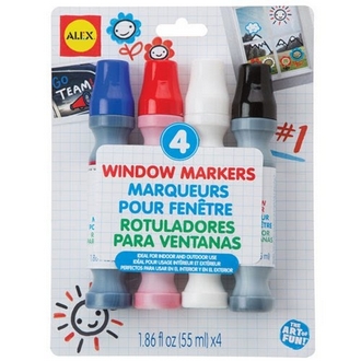 {振昌文具}【請先來電洽詢庫存】【美國ALEX】741-4  玻璃彩繪筆 4色 /組