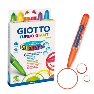 {振昌文具}【請先來電洽詢庫存】【義大利 GIOTTO】433000  超好洗粗細雙效彩色筆 螢光6色/盒