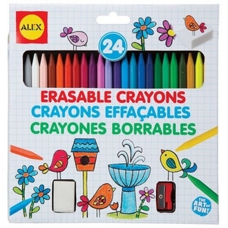{振昌文具}【請先來電洽詢庫存】【美國ALEX】224N  易可擦不沾手蠟筆 24色 /組